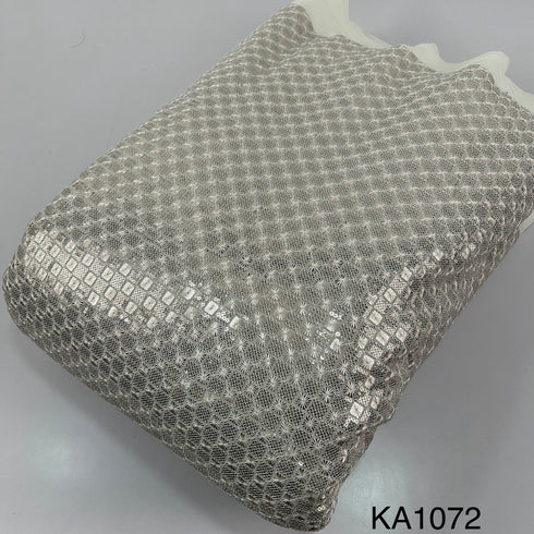 Dyeable Thread Sequins Embroidered Georgette Fabric-KA1072